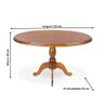 Mesa de Madeira Maciça Oval com Pés Torneados - Imbuia Glazer 135x85 - 4 Lugares - 4