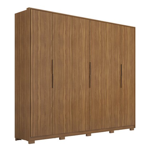 Guarda-Roupa Roupeiro de Casal Izabella com Pés com 6 Portas Amêndola