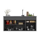 Ver imagem 2 de Balcão de Cozinha Gabinete Pia 150cm 3 Portas 1 Gaveta Suspenso Milano Multimóveis Mp2416 Cinza