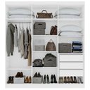 Ver imagem 5 de Guarda Roupa Casal Jazz 6 Portas de Bater 3 Gavetas MDP Branco