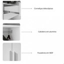 Ver imagem 2 de Guarda Roupa Casal Jazz 6 Portas de Bater 3 Gavetas MDP Branco