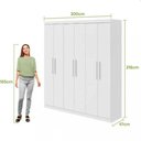 Ver imagem 3 de Guarda Roupa Casal Jazz 6 Portas de Bater 3 Gavetas MDP Branco