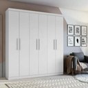 Ver imagem 4 de Guarda Roupa Casal Jazz 6 Portas de Bater 3 Gavetas MDP Branco