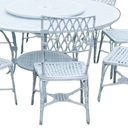 Ver imagem 3 de Conjunto de Jardim Piscina Bambú com Mesa Giratória 8 Cadeiras Aluminio Fundio + Ombrelone