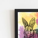 Ver imagem 2 de Quadro Coelho Pets Animais Arte Aquarela Moldura 20x30cm