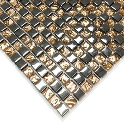 Pastilha de Vidro Pedra Preciosas Cobre para Cozinha 30x30cm - 5
