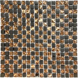 Pastilha de Vidro Pedra Preciosas Cobre para Cozinha 30x30cm - 1