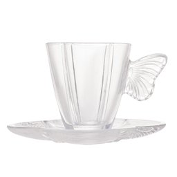 Conjunto 4 Xícaras De Café De Vidro Com Pires Butterfly 80Ml - 3