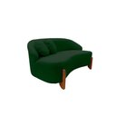 Ver imagem 4 de Namoradeira Sofá Feijão Moscou 130cm Orgânica Veludo Verde