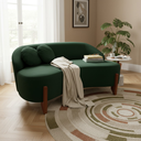 Ver imagem 1 de Namoradeira Sofá Feijão Moscou 130cm Orgânica Veludo Verde