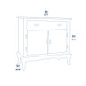Balcão Buffet Aparador Florença 80cm 2 Portas 1 Gaveta Pés Luiz Xv - Laca Azul Bic/ Imbuia - 4