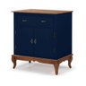 Balcão Buffet Aparador Florença 80cm 2 Portas 1 Gaveta Pés Luiz Xv - Laca Azul Bic/ Imbuia - 1