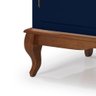 Balcão Buffet Aparador Florença 80cm 2 Portas 1 Gaveta Pés Luiz Xv - Laca Azul Bic/ Imbuia - 2
