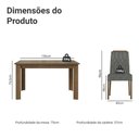 Ver imagem 3 de Conjunto Sala de Jantar Tampo de Vidro 4 Cadeiras Rustic/Silver Pétala Madesa