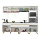 Ver imagem 6 de Armário de Cozinha Completa 252cm com Leds Veneza Up Multimóveis V2037 Branco/dourado
