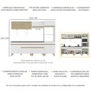 Ver imagem 4 de Armário de Cozinha Completa 252cm com Leds Veneza Up Multimóveis V2037 Branco/dourado