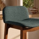 Ver imagem 6 de Banqueta Alta Arabella Madeira Maciça Estofada Encosto Curvo Linho Verde - Desk Design