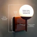 Ver imagem 2 de Arandela de Parede Luminaria Quadrado de Alumínio com Vidro Globo Branco Fosco 12cm