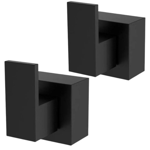 Kit 2 Acabamento para Registro Deca Preto Quadrado Chuveiro