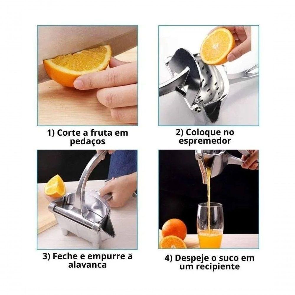 Espremedor Laranja Limao Frutas Extrator Sucos Manual - 8