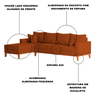 Sofá 4 Lugares Beny com Chaise Esquerdo Suede Terracota - 3