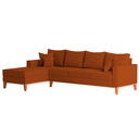 Ver imagem 4 de Sofá 4 Lugares Beny com Chaise Esquerdo Suede Terracota