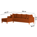 Ver imagem 5 de Sofá 4 Lugares Beny com Chaise Esquerdo Suede Terracota