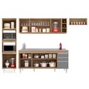 Ver imagem 5 de Armário de Cozinha Modulada 5 Peças CP18 com Pia Inox Castanho/Cinza - Lumil Lumil Móveis
