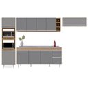 Ver imagem 6 de Armário de Cozinha Modulada 5 Peças CP18 com Pia Inox Castanho/Cinza - Lumil Lumil Móveis