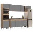 Ver imagem 1 de Armário de Cozinha Modulada 5 Peças CP18 com Pia Inox Castanho/Cinza - Lumil Lumil Móveis