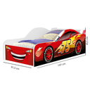 Ver imagem 3 de Cama Carro de Solteiro com Proteção Lateral de Mdf Adesivada Mcqueen Vermelho + Colchão D20