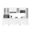 Ver imagem 6 de Cozinha Modulada Completa Fidelitá Viena 6 Peças 295cm 15 Portas 3 Gavetas com Tampo Branco