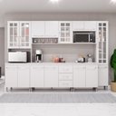 Ver imagem 1 de Cozinha Modulada Completa Fidelitá Viena 6 Peças 295cm 15 Portas 3 Gavetas com Tampo Branco