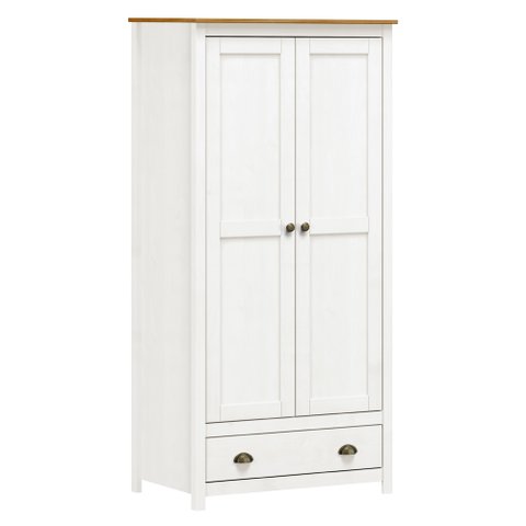 Guarda Roupa 2 Portas 1 Gaveta Topazio - Branco/carvalho