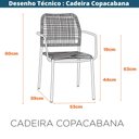 Ver imagem 2 de Kit 4 Cadeiras com Braços Empilhável Copacabana Fratini Aço Carbono Trama em Corda Náutica