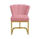 Ver imagem 3 de Kit Cadeira Pétala Veludo Rosa Base de Ferro Dourada - Belliv Decor