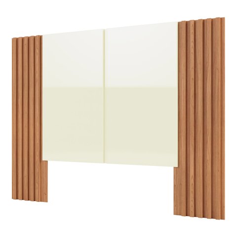 Cabeceira Ripada 1,65m para Cama Casal/queen Tw153 Dalla Costa - Off White com Freijó