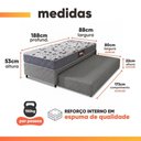 Ver imagem 3 de Bicama Box Solteiro com Auxiliar e Colchão AG65 Double Face Eclipse Madeira Cinza