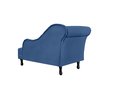 Ver imagem 2 de Recamier Decorativo Divã Olivia Suede Azul Marinho Pés Madeira Ms Decor