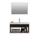 Ver imagem 2 de Gabinete Nicho Suspenso com Espelheira para Banheiro com Lavatório Beta Branco com Marmorizado