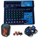 Ver imagem 1 de CONSOLE MESA DE SOM MIXER 8 CANAIS PHANTOM BLUETOOTH AZUL