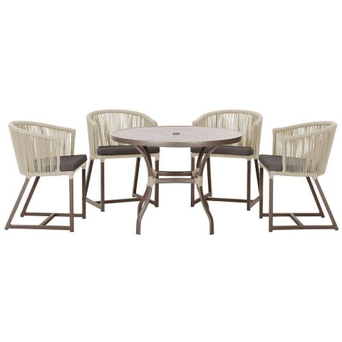 Mesa com 4 Cadeiras e Noronha Estofado 11 Trama Original Rami