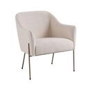 Ver imagem 2 de Poltrona Organic Linho Bege Base Aço Dourado - Ooca Móveis