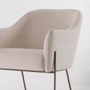 Ver imagem 4 de Poltrona Organic Linho Bege Base Aço Dourado - Ooca Móveis