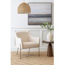 Ver imagem 1 de Poltrona Organic Linho Bege Base Aço Dourado - Ooca Móveis