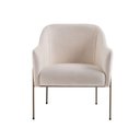 Ver imagem 3 de Poltrona Organic Linho Bege Base Aço Dourado - Ooca Móveis