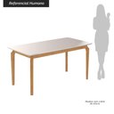 Ver imagem 2 de Mesa de Jantar Crjcm-MES012 4 Lugares Retangular com Vidro MDF Cinamomo-Off White Multimóveis