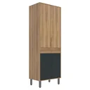 Ver imagem 3 de Paneleiro 2 Portas 70cm Thalita Yescasa Marrom/Nogal Manchester/Preto