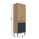 Ver imagem 4 de Paneleiro 2 Portas 70cm Thalita Yescasa Marrom/Nogal Manchester/Preto