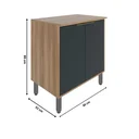 Ver imagem 4 de Balcão 2 Portas 80cm Thalita Yescasa Marrom/Nogal Manchester/Preto